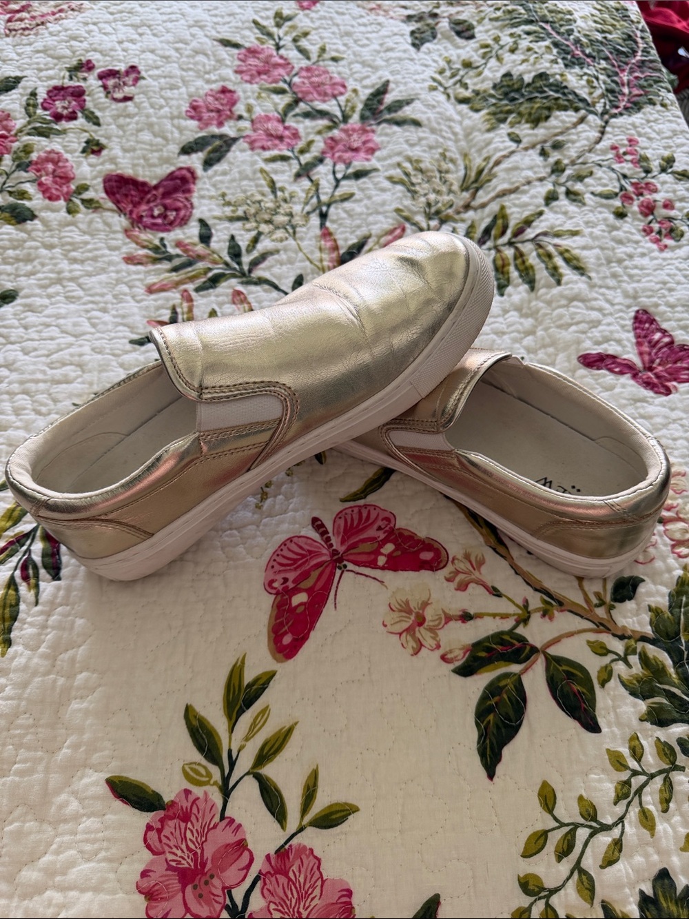 J. Crew Metallic Gold Slip-On Sneakers